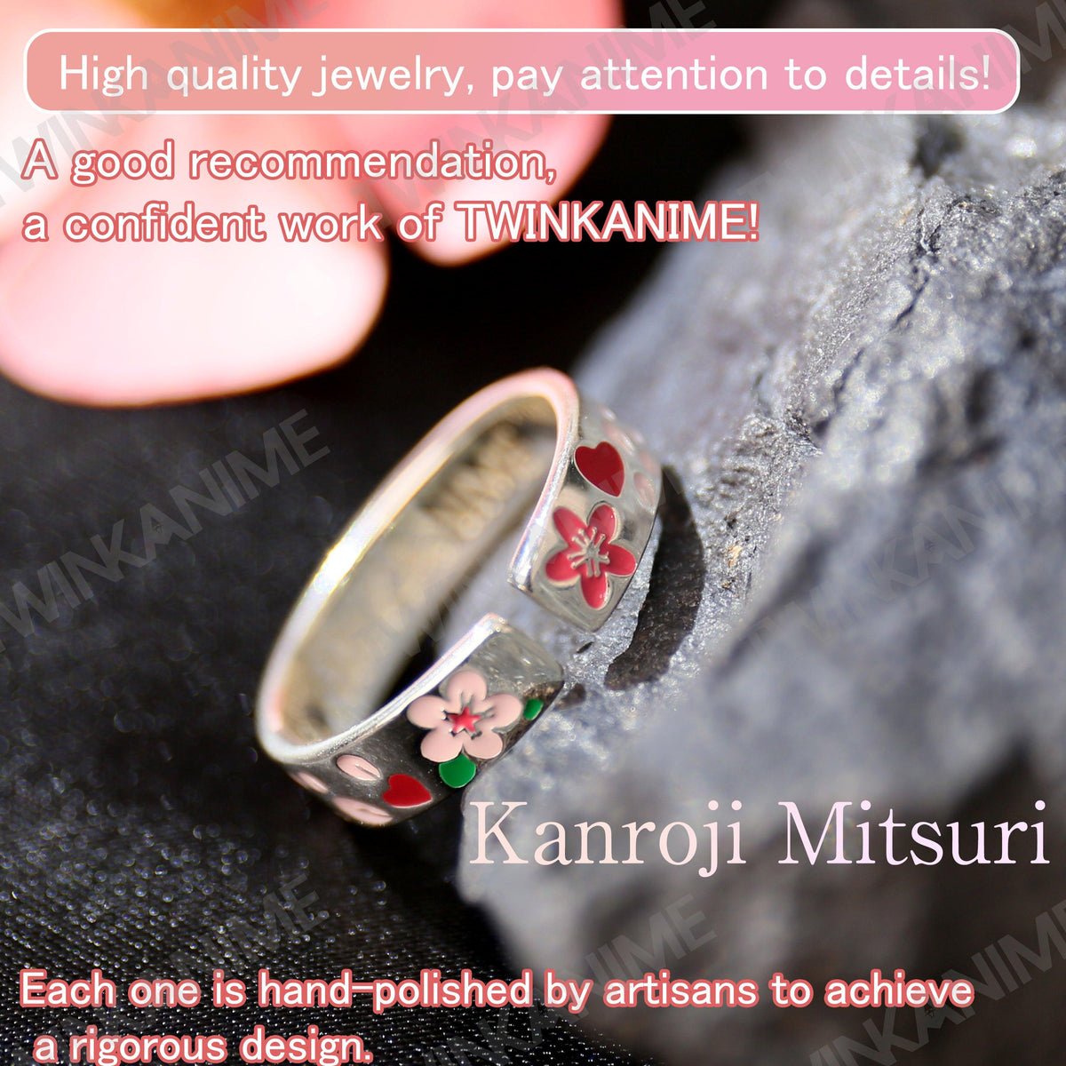 Anime Demon Slayer Kanroji Mitsuri S925 Ring – TWINKANIME